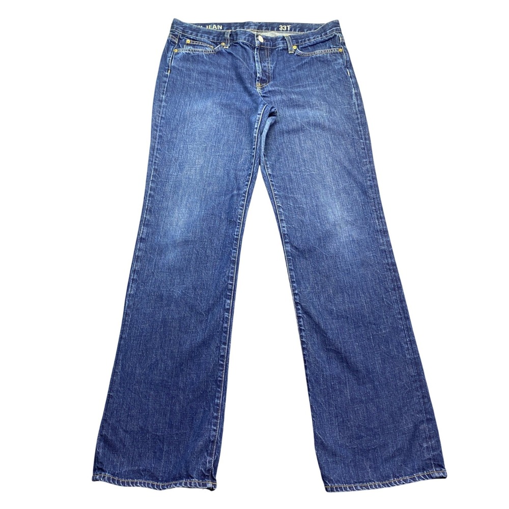 VTG J.Crew Boy Jean 33T Dark Wash Button Fly 100% Cotton USA Womens Grunge